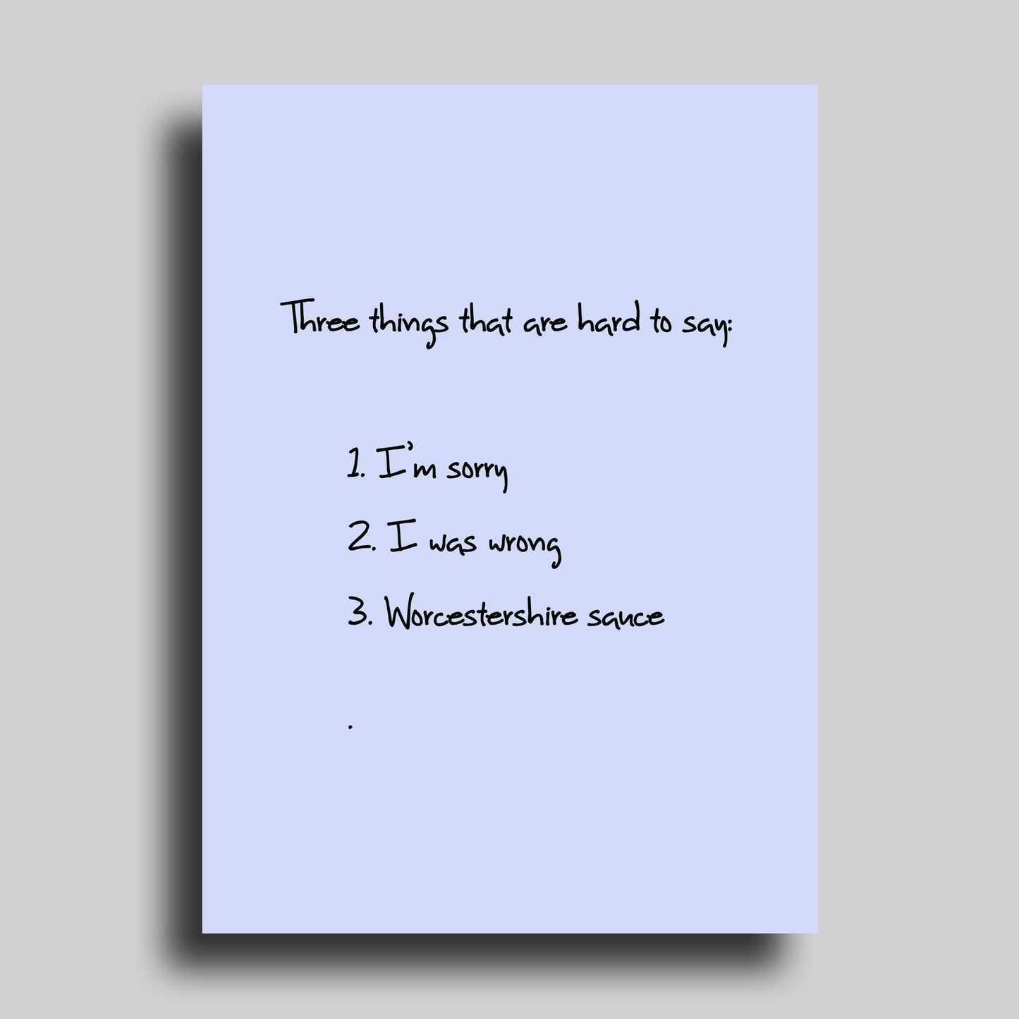 Things That Are Hard to Say Apology Card