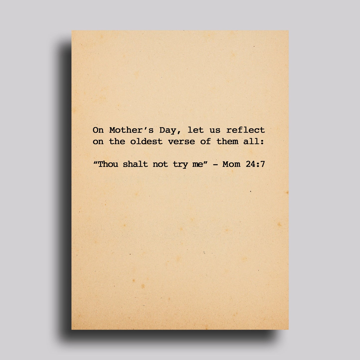 Thou Shall Not Try Me Mother's Day Greeting Card