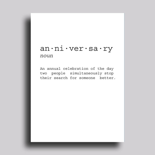 Anniversary Definition Greeting Card