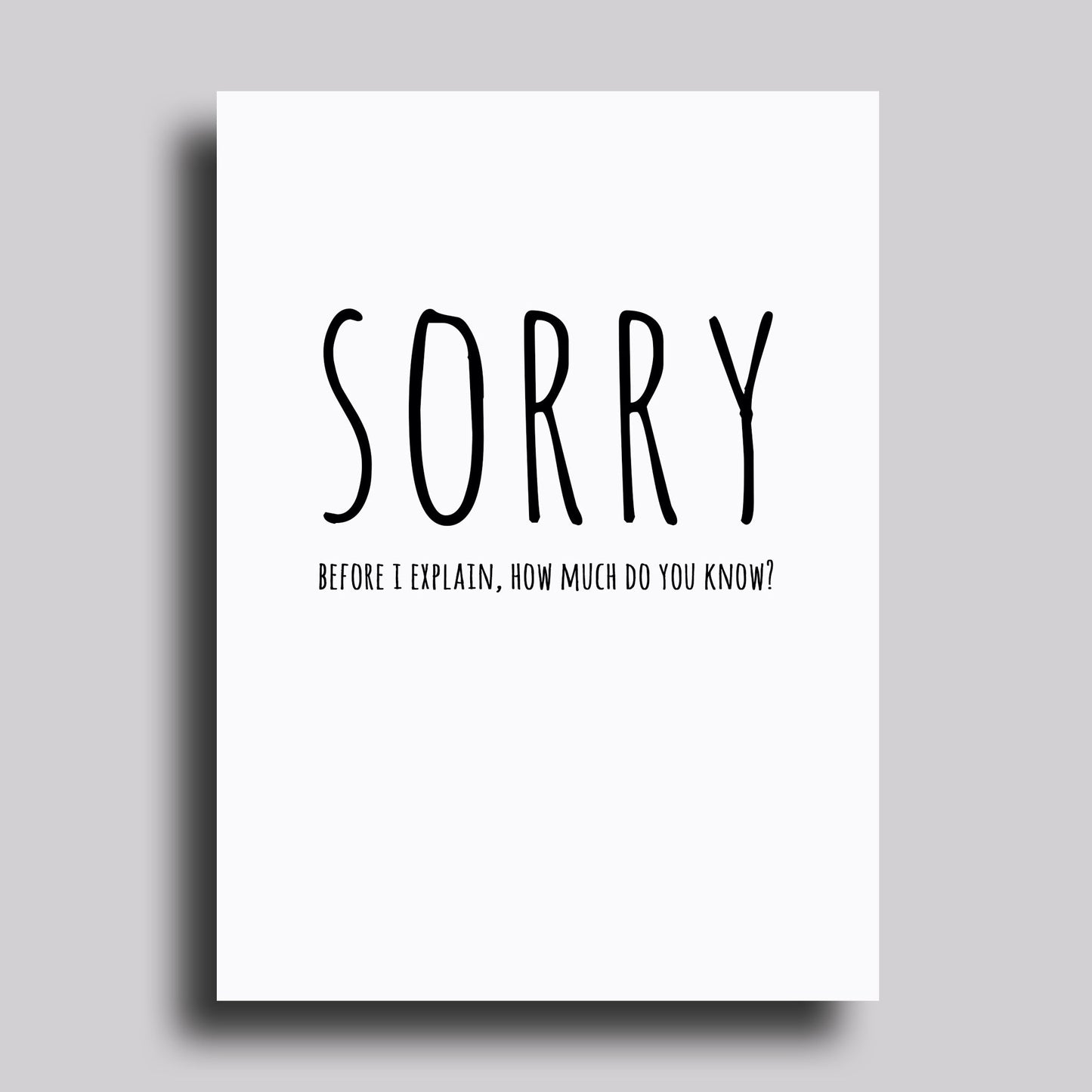 Before I Explain Greeting Card Apology