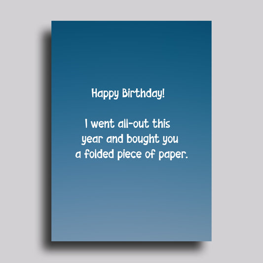 Folded Piece of Paper Greeting Card