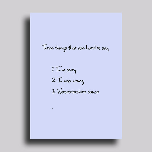 Things That Are Hard to Say Apology Card