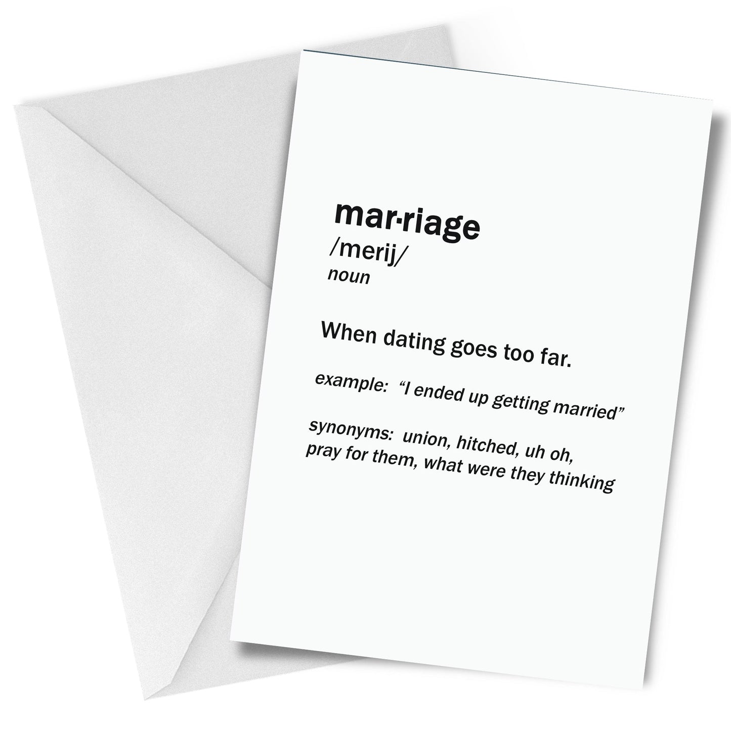 Marriage Definition Greeting Card CLEARANCE