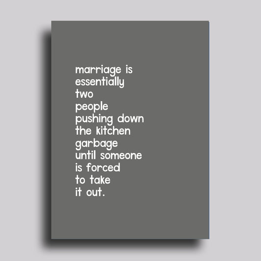 Push Down Garbage Greeting Card Marriage Anniversary
